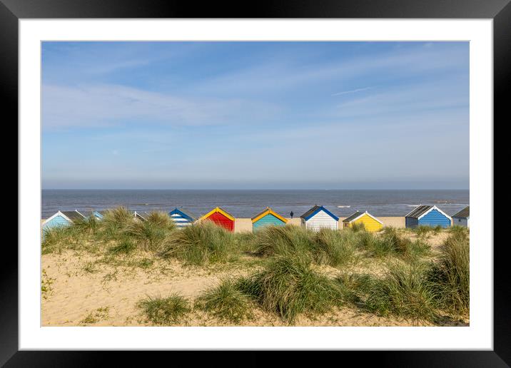 Colourful Beach Huts Framed Mounted Print by chris smith
