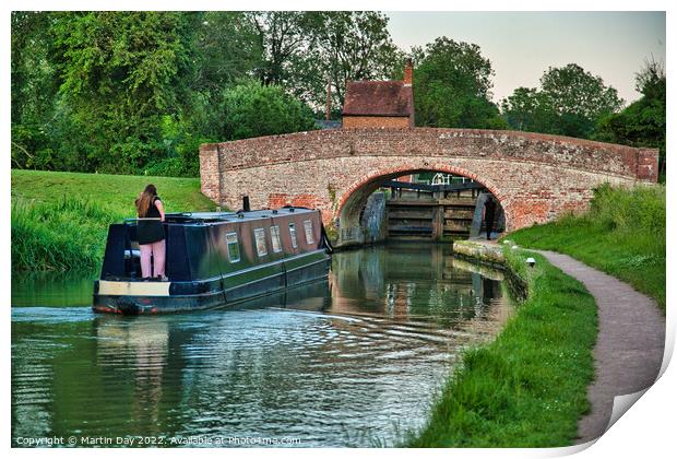 Serenity on the Grand Union Canal Print by Martin Day