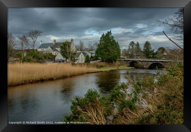 River Broadford and road bridge Framed Print by Richard Smith