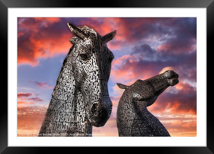 Stunning Kelpies Framed Mounted Print by Ann Biddlecombe