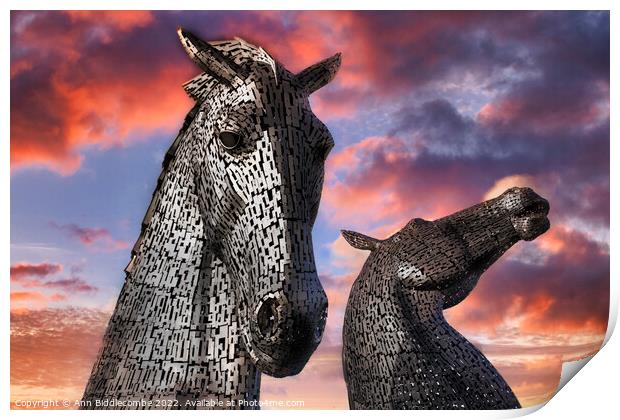 Stunning Kelpies Print by Ann Biddlecombe