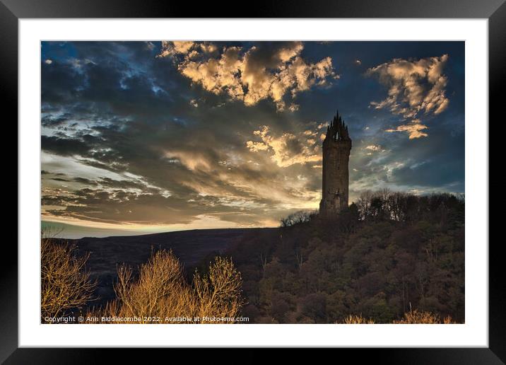 Wallace monument Framed Mounted Print by Ann Biddlecombe