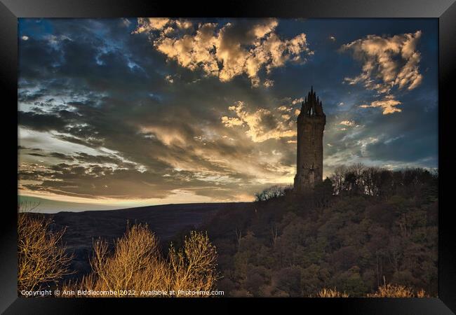 Wallace monument Framed Print by Ann Biddlecombe