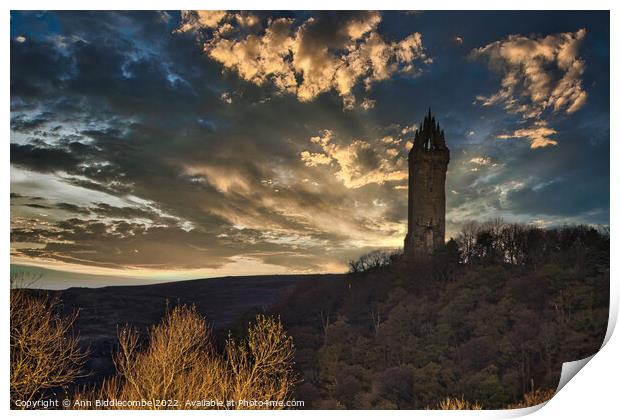Wallace monument Print by Ann Biddlecombe