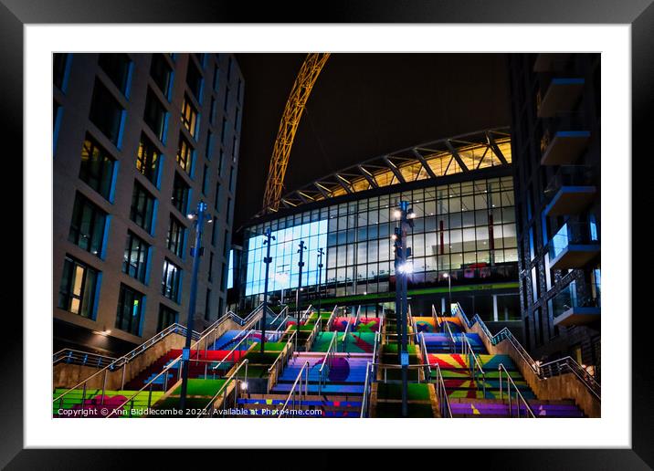 Side Steps to Wembley Stadium  Framed Mounted Print by Ann Biddlecombe