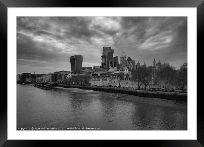 Tower of London sky line Framed Mounted Print by Ann Biddlecombe