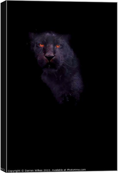 Jaguar In The Shadows  Canvas Print by Darren Wilkes