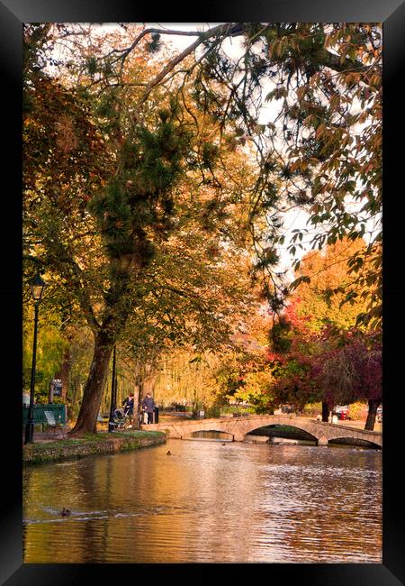 Golden Autumnal Colors in Bourton-on-the-Water Framed Print by Andy Evans Photos