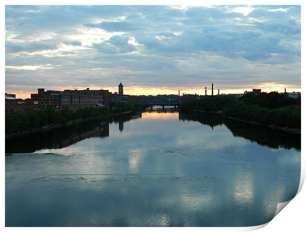 sunset over the river Print by anthony pallazola