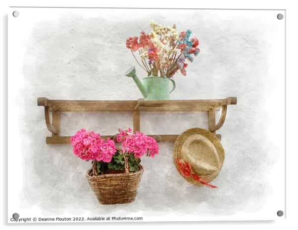 Charming Mediterranean Flower Display Acrylic by Deanne Flouton