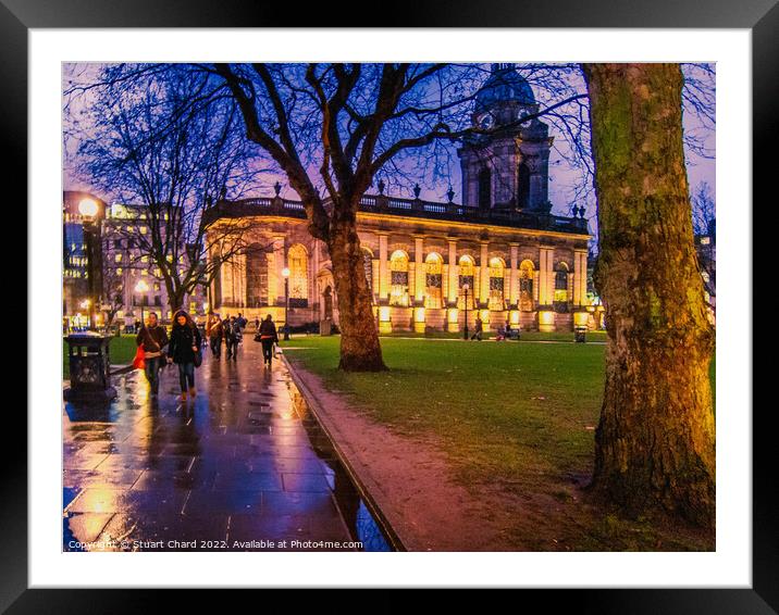 St Philips cathedral at night Framed Mounted Print by Stuart Chard