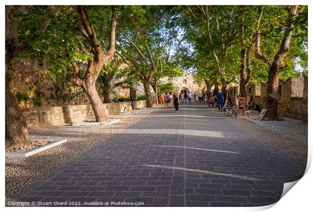 Rhodes Old Town Print by Stuart Chard