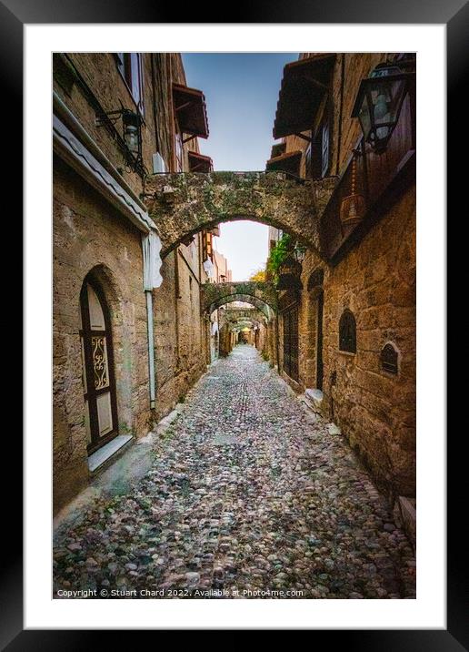 Rhodes old town street Framed Mounted Print by Travel and Pixels 