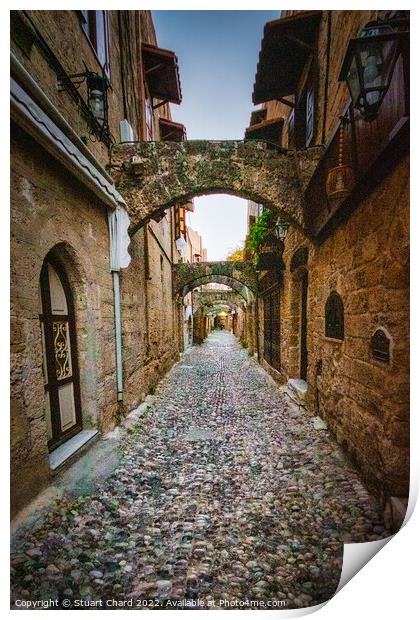 Rhodes old town street Print by Travel and Pixels 
