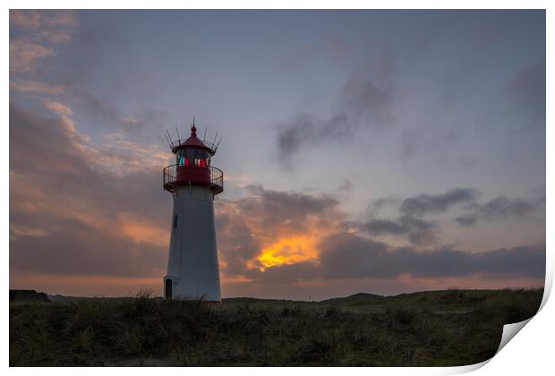 Dramatic sky at the lighthouse Print by Thomas Schaeffer