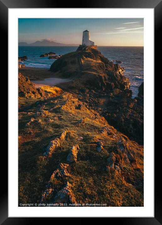 Ynys Llanddwyn The Lighthouse' Framed Mounted Print by philip kennedy