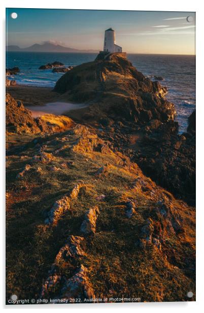Ynys Llanddwyn The Lighthouse' Acrylic by philip kennedy