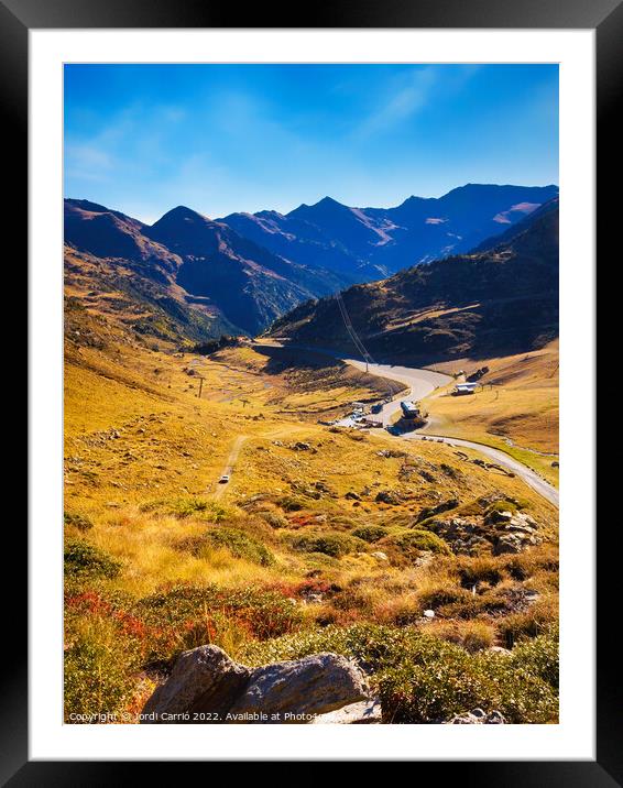 Majestic Tristaina Lakes View - CR2110-5960-GLA Framed Mounted Print by Jordi Carrio