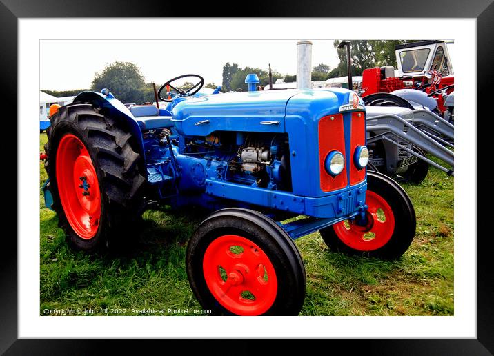 Restored Vintage Tractor Framed Mounted Print by john hill