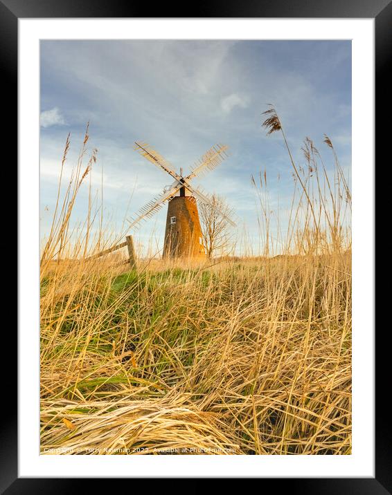 The Majestic Hardley Windmill at Sunrise Framed Mounted Print by Terry Newman