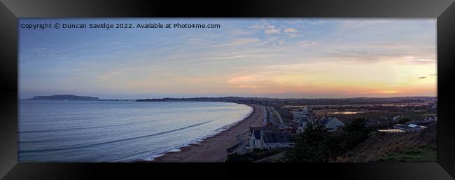Panoramic Sunset over Weymouth Framed Print by Duncan Savidge