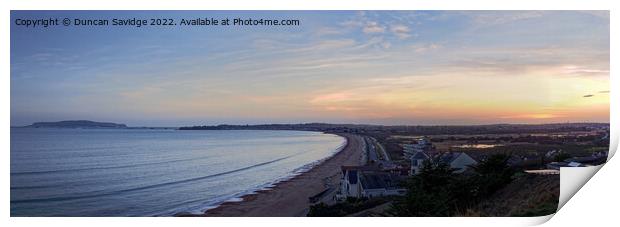 Panoramic Sunset over Weymouth Print by Duncan Savidge