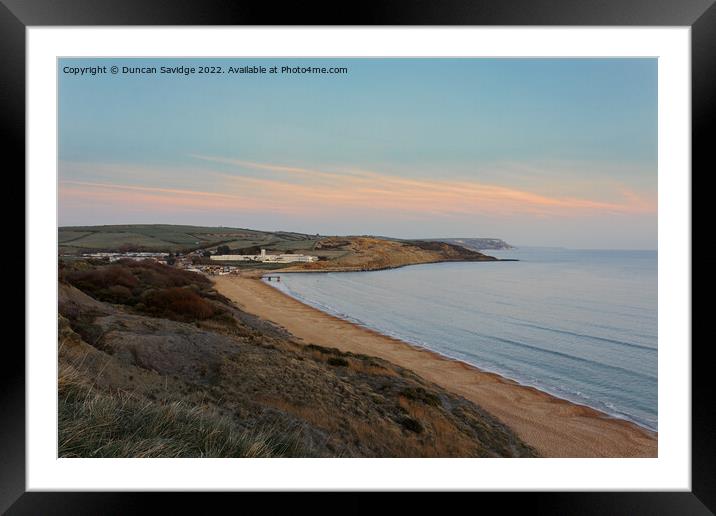 Sunset at Bowleaze Cove Weymouth Framed Mounted Print by Duncan Savidge