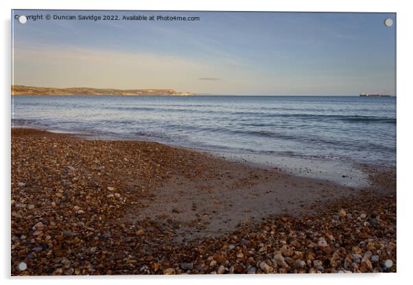 Weymouth Greenhill Beach Acrylic by Duncan Savidge