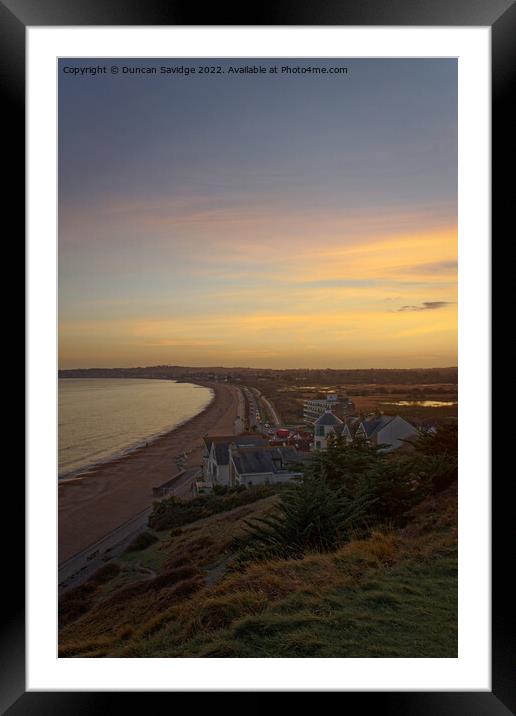 Weymouth beach sunset Framed Mounted Print by Duncan Savidge