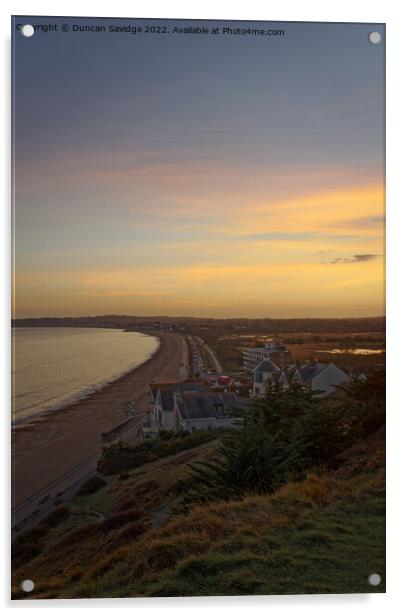 Weymouth beach sunset Acrylic by Duncan Savidge
