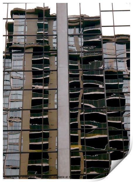 Building reflections Print by Stephanie Moore