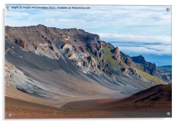 Volcanic landscape, Haleakala crater, Maui, Hawaii Acrylic by Angus McComiskey