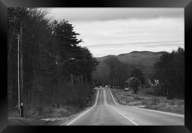 long road home B&W Framed Print by anthony pallazola