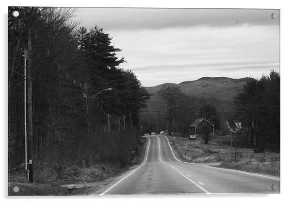 long road home B&W Acrylic by anthony pallazola