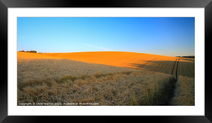 Fields of wheat Petworth West Sussex Framed Mounted Print by Chris Warren