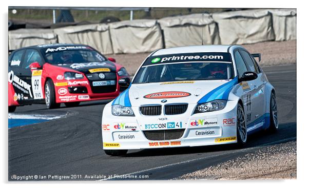 Racing at the Knockhill track Acrylic by Ian Pettigrew