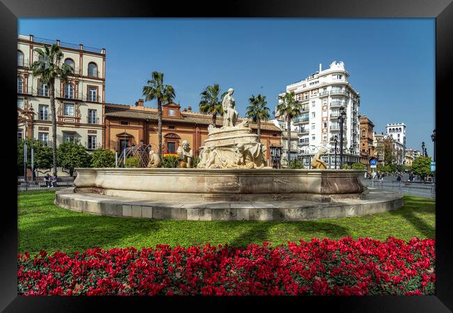 Híspalis Fountain Seville Framed Print by peter schickert