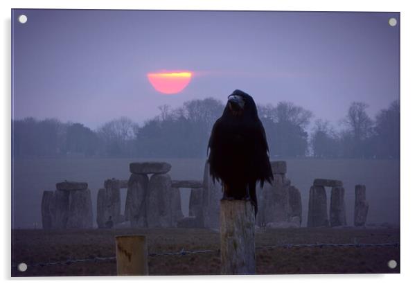 Stonehenge Sunrise Acrylic by David Neighbour