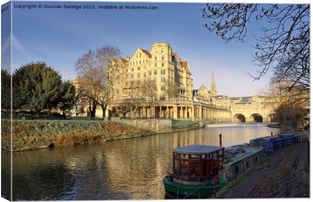 River Avon Bath in winter Canvas Print by Duncan Savidge