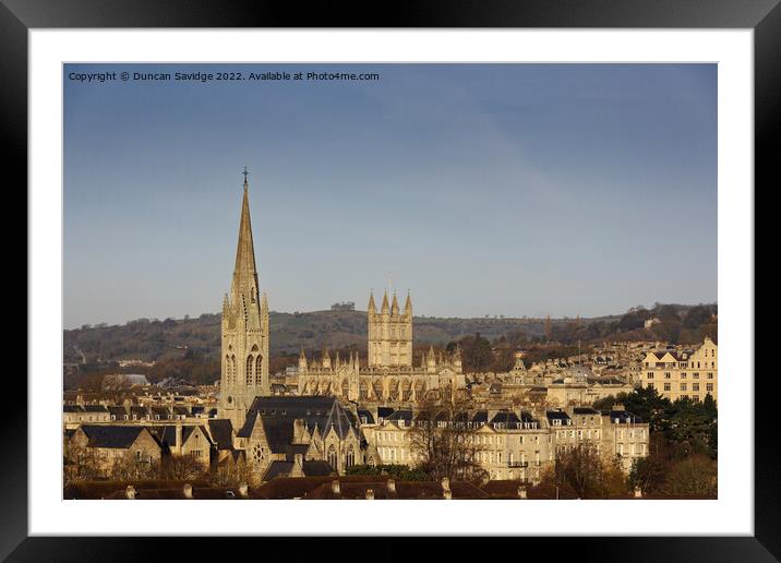 Bath Abbey skyline  Framed Mounted Print by Duncan Savidge
