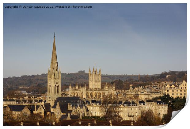 Bath Abbey skyline  Print by Duncan Savidge