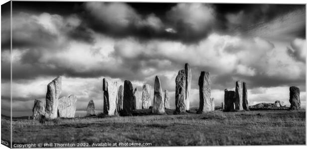 The Callanish Standing Stones Isle of Lewis B&W Canvas Print by Phill Thornton
