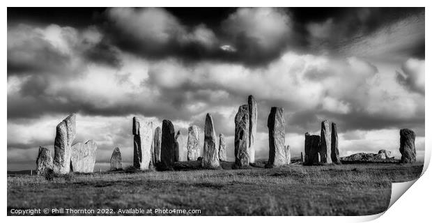The Callanish Standing Stones Isle of Lewis B&W Print by Phill Thornton