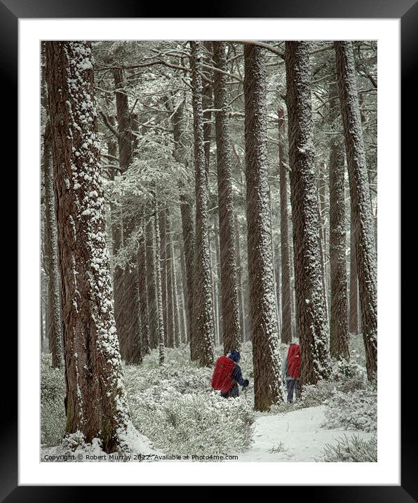 Winter Backpackers Framed Mounted Print by Robert Murray