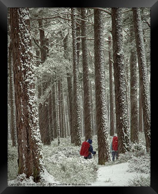 Winter Backpackers Framed Print by Robert Murray