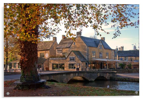 The Golden Hues of Bourton Acrylic by Andy Evans Photos