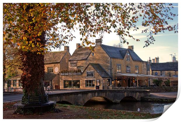 Bourton on the Water Autumn Trees Cotswolds Print by Andy Evans Photos