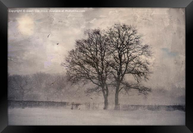 Kent Snowy Landscape Framed Print by Dawn Cox