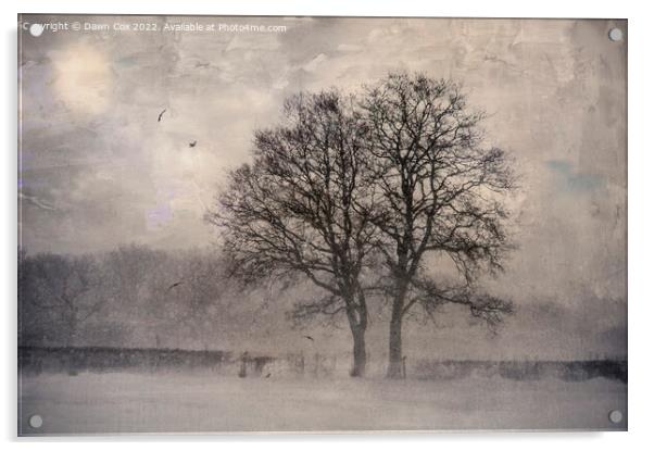 Kent Snowy Landscape Acrylic by Dawn Cox