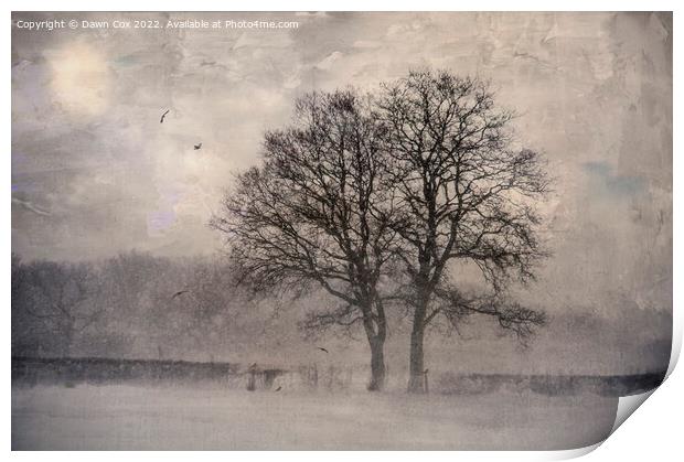 Kent Snowy Landscape Print by Dawn Cox